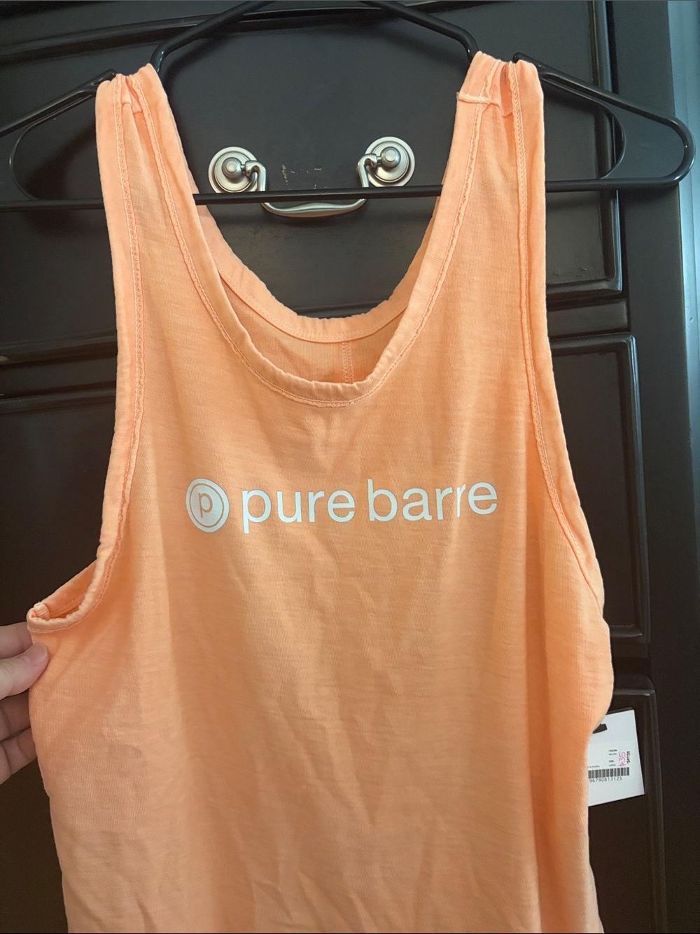 Free People Pure Barre Peach Tank with White Logo